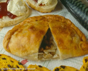 A Cornish pasty and scones, photo by David Hastilow/Visit Cornwall