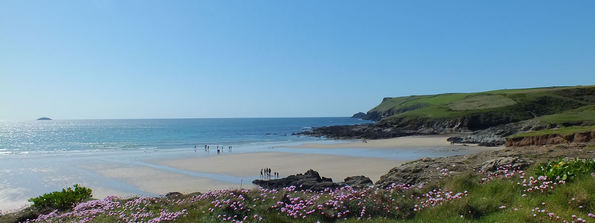 Polzeath beach on the north coast of Cornwall